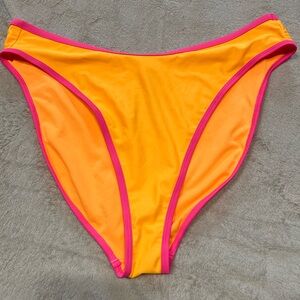 Wild Fable Women's Low Rise Extra Cheeky Bikini Swim Bottoms 1X 2X Orange Pink
